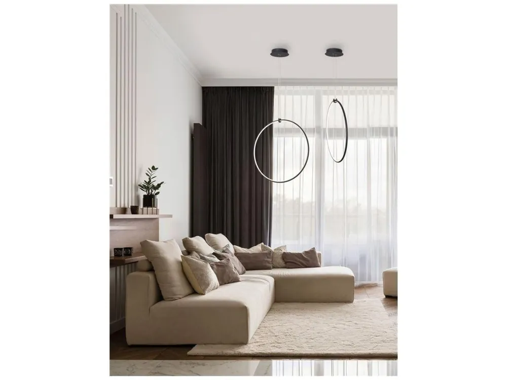 Levný Závěsné svítidlo RING černý hliník a akryl LED 28W 230V 3000K IP20 stmívatelné - NOVA LUCE