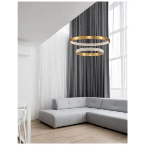 Závěsné svítidlo PRESTON antický zlatý mosazný hliník a akryl LED 60W 230V 3000K IP20 stmívatelné - NOVA LUCE Oblíbený