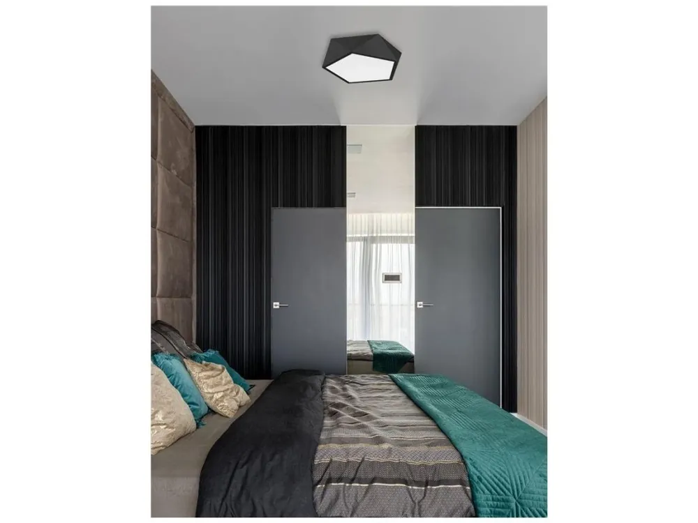 Stropní svítidlo DARIUS stropní svítidlo kov a akrylový difuzor černá zvenku a matná bílá uvnitř E27 4x12W - NOVA LUCE Cenově Výhodný