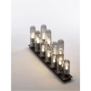 Stropní svítidlo GUSTAVE lehce kouřově šedé sklo a matná černá G9 12x5W 230V IP20 bez žárovky - NOVA LUCE Oblíbený