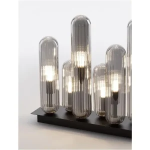 Pouze Dnes Stropní svítidlo GUSTAVE lehce kouřově šedé sklo a matná černá G9 6x5W 230V IP20 bez žárovky - NOVA LUCE