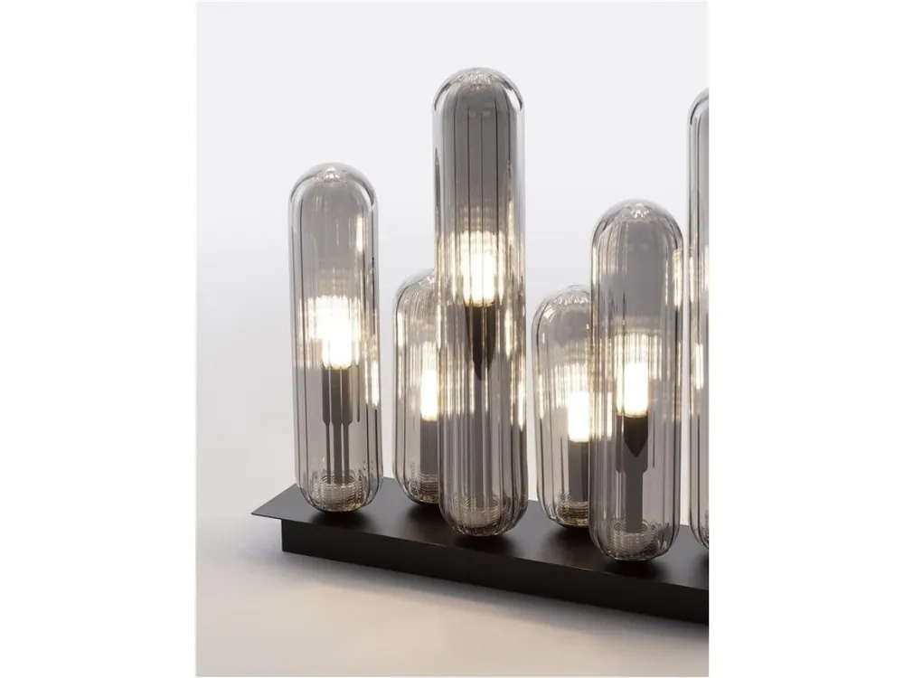 Pouze Dnes Stropní svítidlo GUSTAVE lehce kouřově šedé sklo a matná černá G9 6x5W 230V IP20 bez žárovky - NOVA LUCE