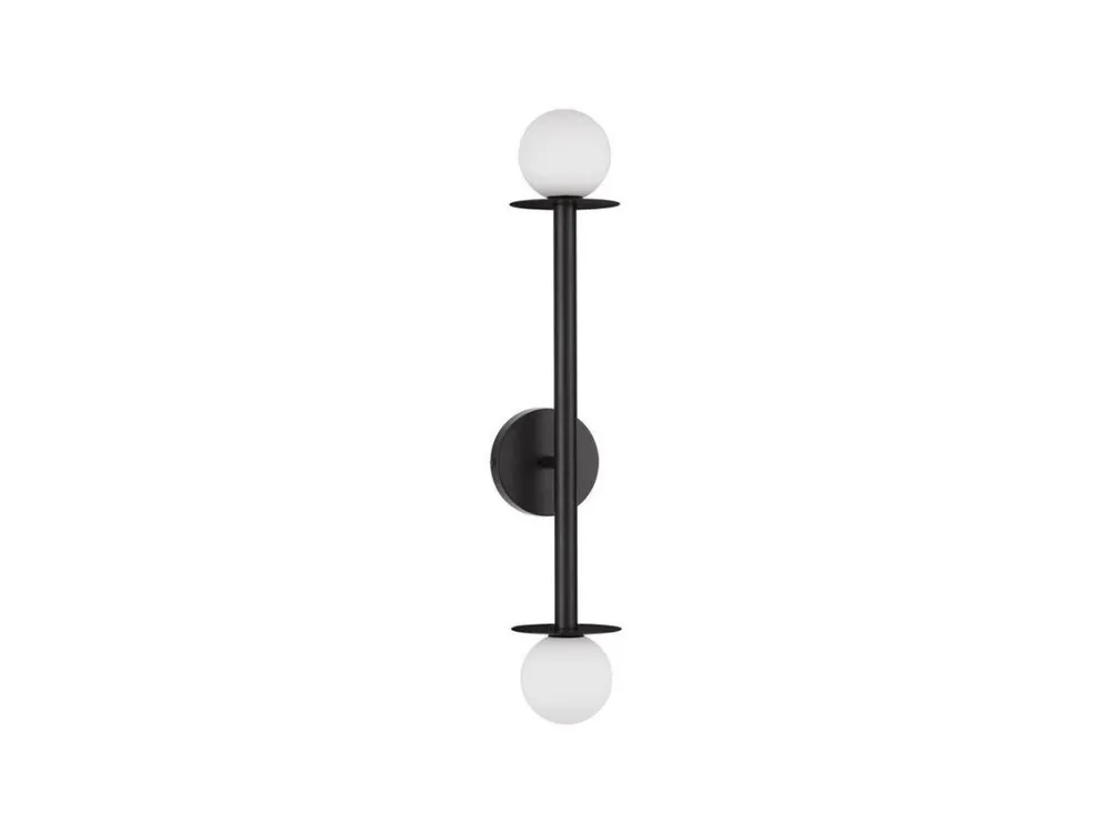 Zlevněný Nástěnné svítidlo PIELO černý kov opálové sklo G9 2x5W bez žárovky - NOVA LUCE