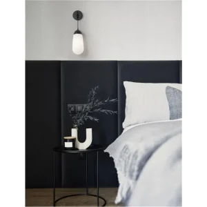 Nástěnné svítidlo BLAKY matný černý kov a opálové sklo E14 1x5W bez žárovky - NOVA LUCE Novinka
