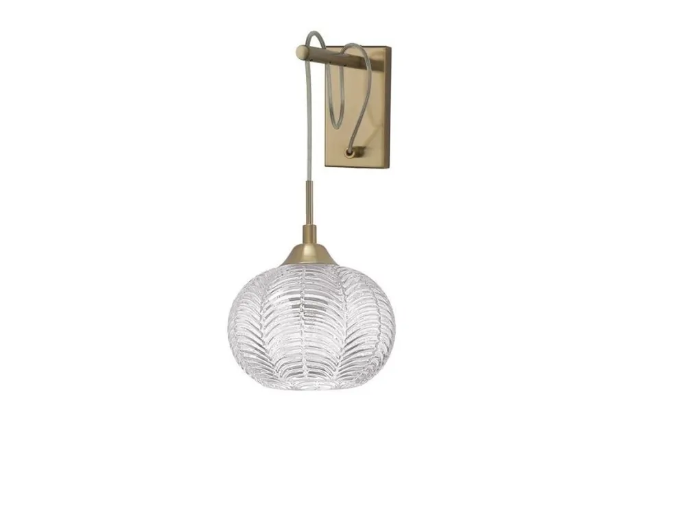 Nová Kolekce Nástěnné svítidlo VARIO čiré sklo a saténový zlatý kov E27 1x12W 230V IP20 bez žárovky - NOVA LUCE
