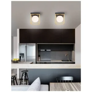 Stropní svítidlo JULIET mosaz a černý kov bílé opálové sklo E14 1x12W IP20 bez žárovky - NOVA LUCE Víkendová Akce