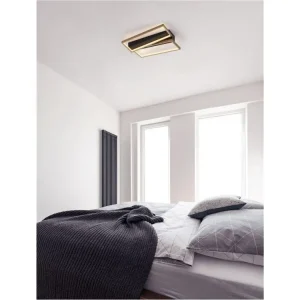 Stropní svítidlo ELIZE černá a mosazná zlatá ocel, hliník a silikon LED 28W 230V 3000K IP20 stmívatelné - NOVA LUCE Oblíbený