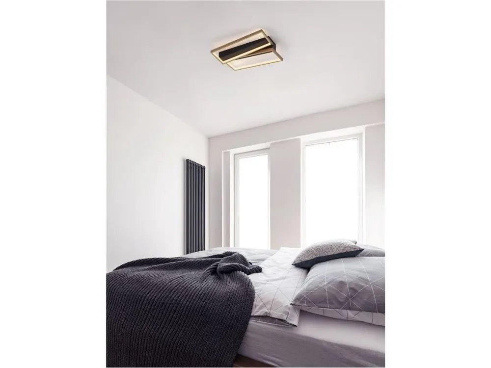 Stropní svítidlo ELIZE černá a mosazná zlatá ocel, hliník a silikon LED 28W 230V 3000K IP20 stmívatelné - NOVA LUCE Oblíbený