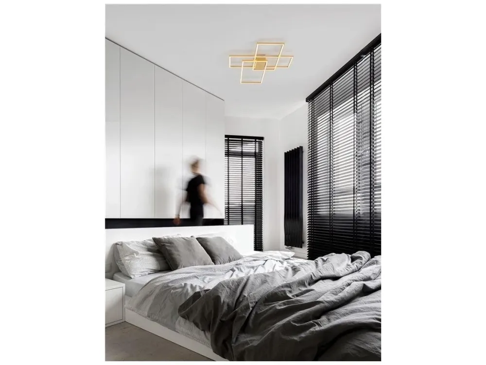 Stropní svítidlo BILBAO plátkovaný zlatý hliník a akryl LED 55W 230V 3000K IP20 stmívatelné - NOVA LUCE Nejprodávanější