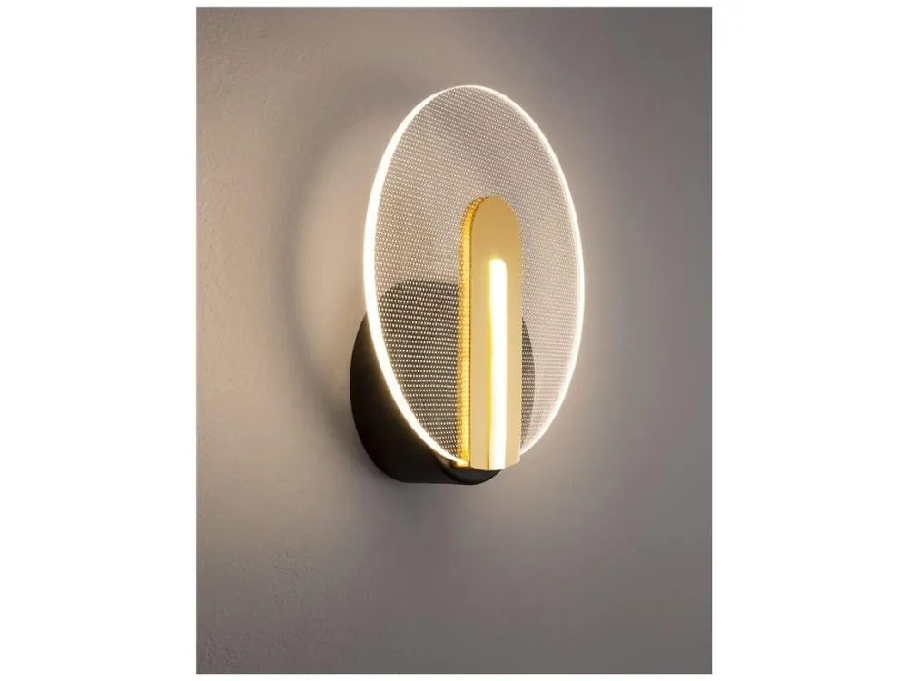 Levný Nástěnné svítidlo GENTI černý a zlatý hliník a akryl LED 1x7W 230V 3000K IP20 - NOVA LUCE