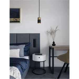 Pouze Dnes Závěsné svítidlo POGNO černá a zlatý hliník GU10 1x10W IP20 220-240V bez žárovky - NOVA LUCE