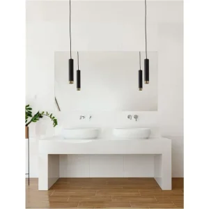 Cenově Výhodný Závěsné svítidlo POGNO černá a zlatý hliník GU10 1x10W IP20 220-240V bez žárovky - NOVA LUCE