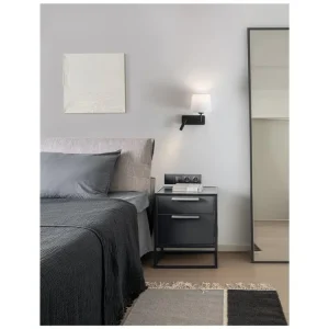 Nástěnné svítidlo SAVONA bílá / černá, vypínač na těle, 3W 3000K + E27 12W bez žárovky - NOVA LUCE Nová Kolekce