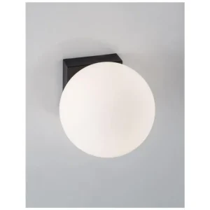 Nízká Cena Nástěnné svítidlo JOLINE černý kov a hliník bílé opálové sklo vypínač na těle LED 1x6W 230V 3200K IP20 - NOVA LUCE