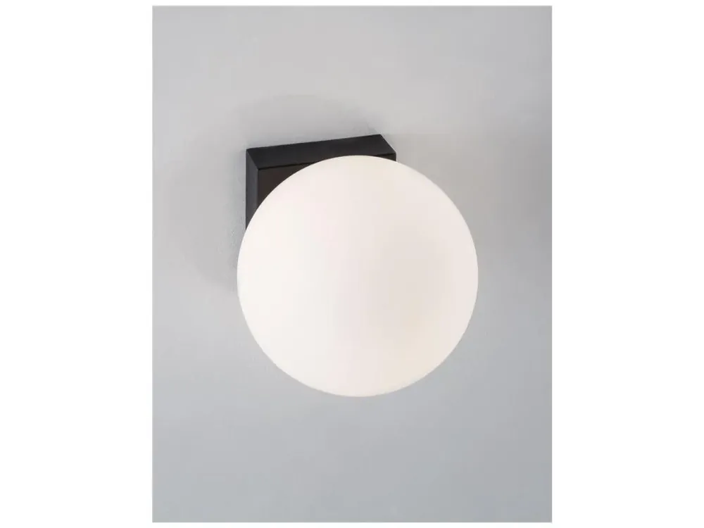 Nízká Cena Nástěnné svítidlo JOLINE černý kov a hliník bílé opálové sklo vypínač na těle LED 1x6W 230V 3200K IP20 - NOVA LUCE