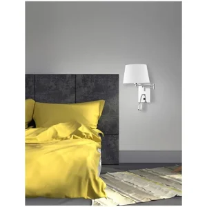 Nástěnné svítidlo CINGO chrom a bílé stínidlo LED 3W 3000K E27 1x60W s vypínačem a čtecí lampičkou - NOVA LUCE Časově Omezené