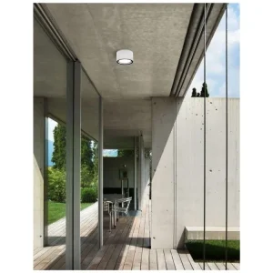 Venkovní stropní svítidlo FOCUS bílý hliník skleněný difuzor LED GX53 7W 3000K 220-240V 77st. IP54 - NOVA LUCE Ověřený