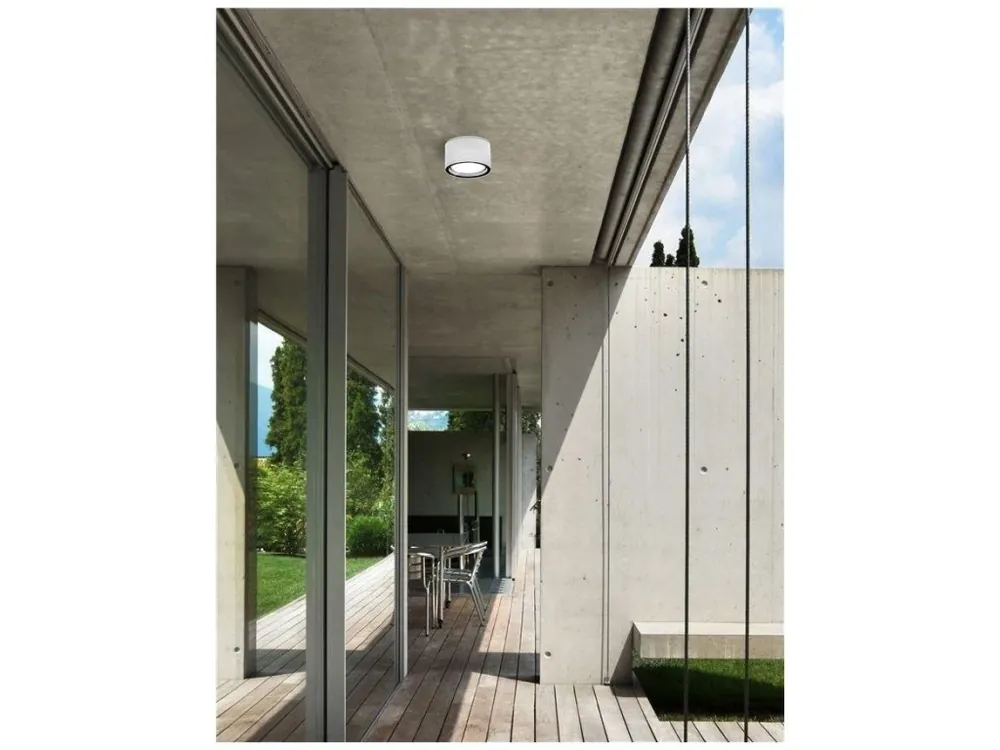 Venkovní stropní svítidlo FOCUS bílý hliník skleněný difuzor LED GX53 7W 3000K 220-240V 77st. IP54 - NOVA LUCE Ověřený
