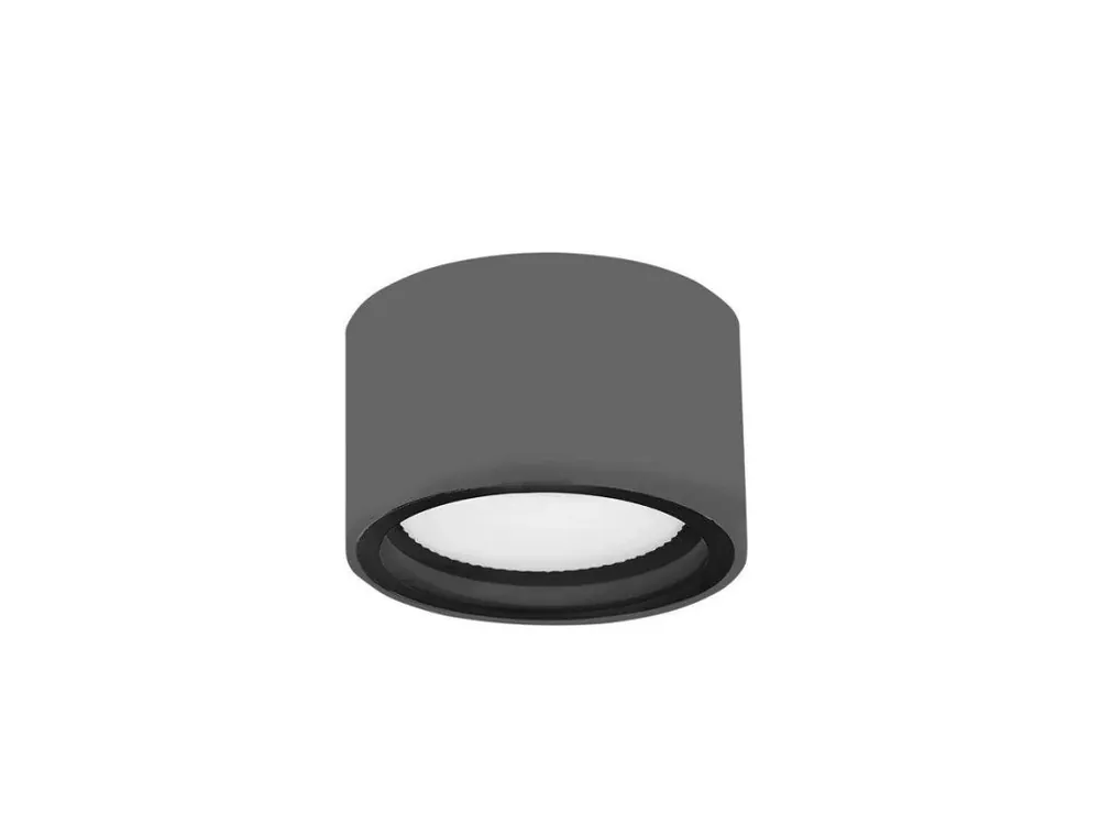 Výprodej Venkovní stropní svítidlo FOCUS tmavě šedý hliník skleněný difuzor LED GX53 7W 3000K 220-240V 77st. IP54 - NOVA LUCE