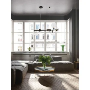 Závěsné svítidlo ODILLIA matný černý kov a sklo G9 7x6W 230V IP20 bez žárovky - NOVA LUCE Super Cena