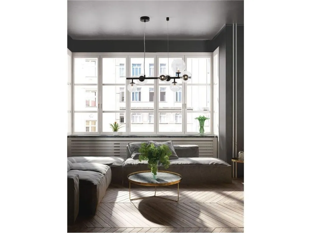Závěsné svítidlo ODILLIA matný černý kov a sklo G9 7x6W 230V IP20 bez žárovky - NOVA LUCE Super Cena