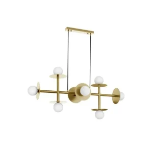 Rychlé Dodání Závěsné svítidlo PIELO mosazný zlatý kov opálové sklo G9 8x5W 230V IP20 bez žárovky - NOVA LUCE