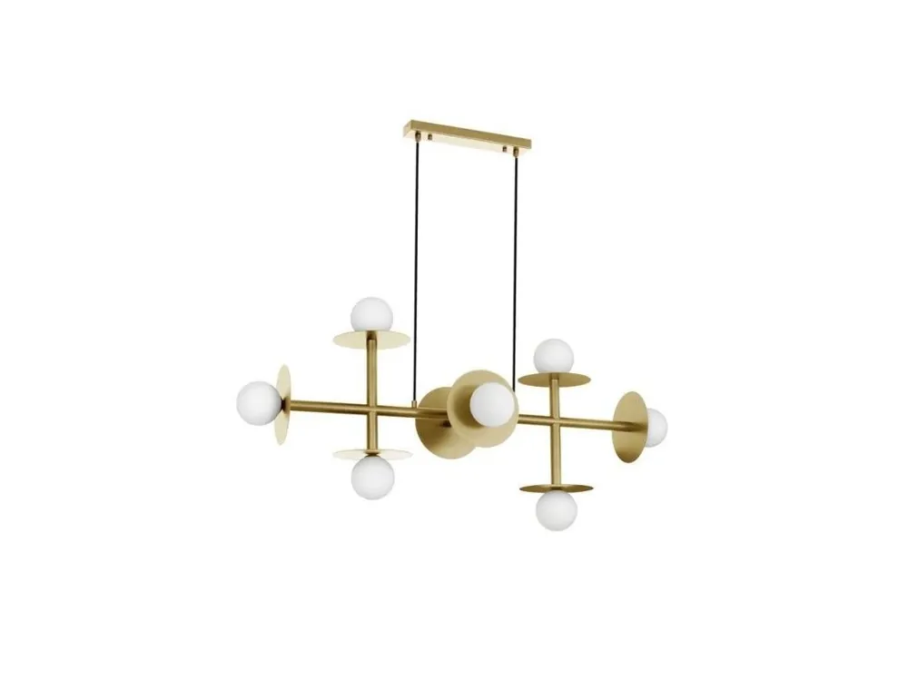 Rychlé Dodání Závěsné svítidlo PIELO mosazný zlatý kov opálové sklo G9 8x5W 230V IP20 bez žárovky - NOVA LUCE