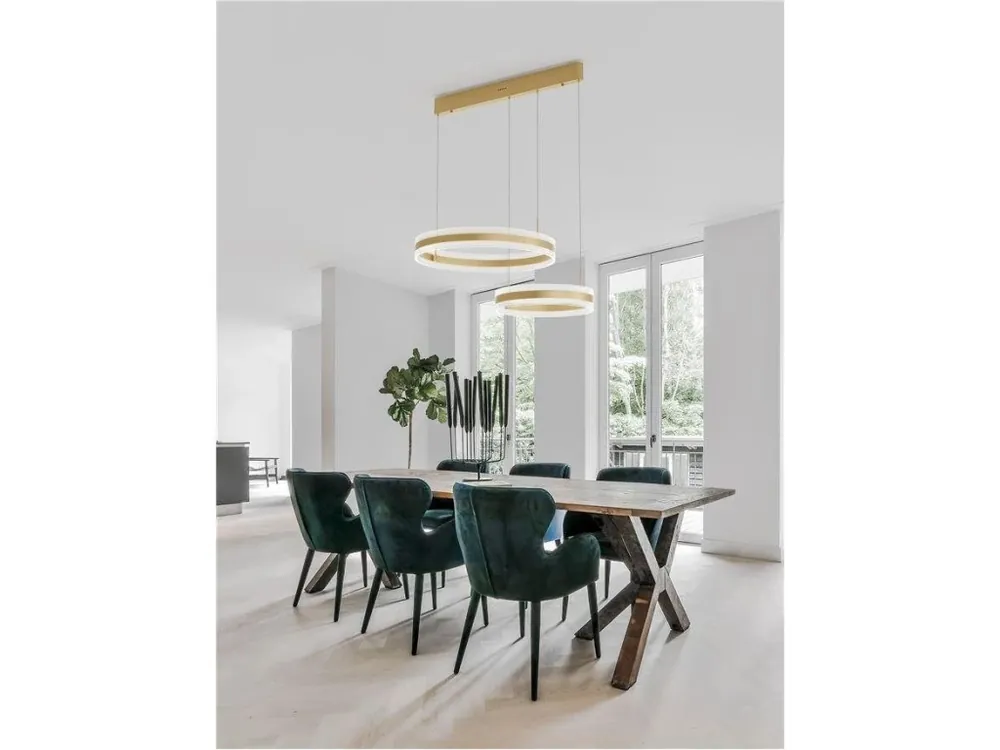 Závěsné svítidlo AGOS zlatý hliník a akryl LED 124W 230V 3000K IP20 stmívatelné - NOVA LUCE Ověřený