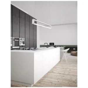 Dokud Zásoby Vydrží Závěsné svítidlo LINE bílý hliník a akryl rotační LED 38W 230V 3000K IP20 - NOVA LUCE