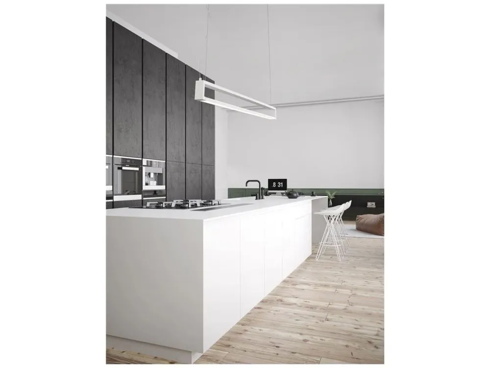 Dokud Zásoby Vydrží Závěsné svítidlo LINE bílý hliník a akryl rotační LED 38W 230V 3000K IP20 - NOVA LUCE