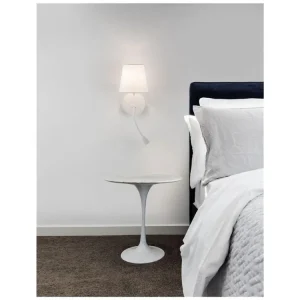Ihned K Objednání Nástěnné svítidlo NIA bílý kov bílé stínidlo vypínač na těle LED 3W 3000K E14 1x5W 230V IP20 bez žárovky se čtecí lampičkou - NOVA LUCE