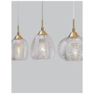 Akční Nabídka Závěsné svítidlo VARIO čiré sklo a saténový zlatý kov E27 3x12W 230V IP20 bez žárovky - NOVA LUCE