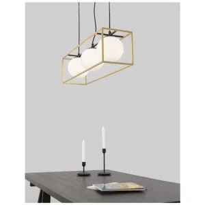 Cenová Bomba Závěsné svítidlo JULIET mosaz a černý kov bílé opálové sklo E14 3x12W IP20 bez žárovky - NOVA LUCE