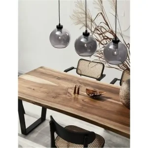 Závěsné svítidlo PALMER kouřové sklo černý kabel černá kovová základna E27 3x12W 230V IP20 bez žárovky - NOVA LUCE Zlevněný