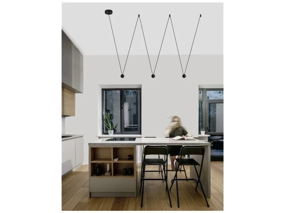 Závěsné svítidlo NOCCI černý hliník černý kabel LED 3x4.5W 230V 3000K IP20 - NOVA LUCE Akce