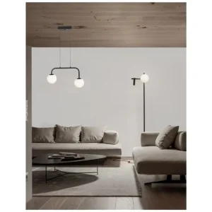 Závěsné svítidlo JOLINE černý kov a hliník bílé opálové sklo LED 16W 240V 3200K IP20 - NOVA LUCE Koupit Online