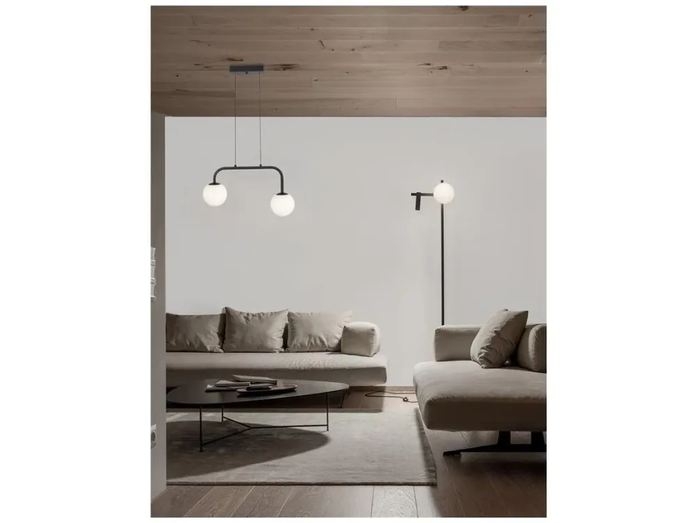 Závěsné svítidlo JOLINE černý kov a hliník bílé opálové sklo LED 16W 240V 3200K IP20 - NOVA LUCE Koupit Online