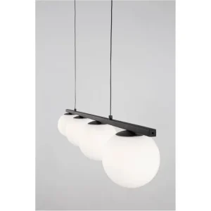 Výprodej Závěsné svítidlo JOLINE černý kov a hliník bílé opálové sklo LED 32W 240V 3200K IP20 - NOVA LUCE