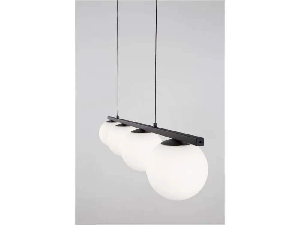 Výprodej Závěsné svítidlo JOLINE černý kov a hliník bílé opálové sklo LED 32W 240V 3200K IP20 - NOVA LUCE