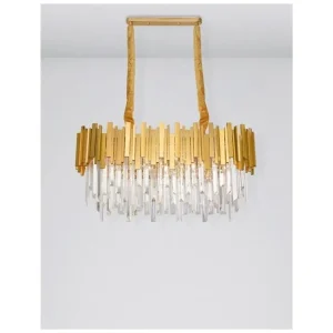 Cenová Bomba Závěsné svítidlo GRANE zlatý kov a křišťál E14 8x5W 230V IP20 bez žárovky - NOVA LUCE