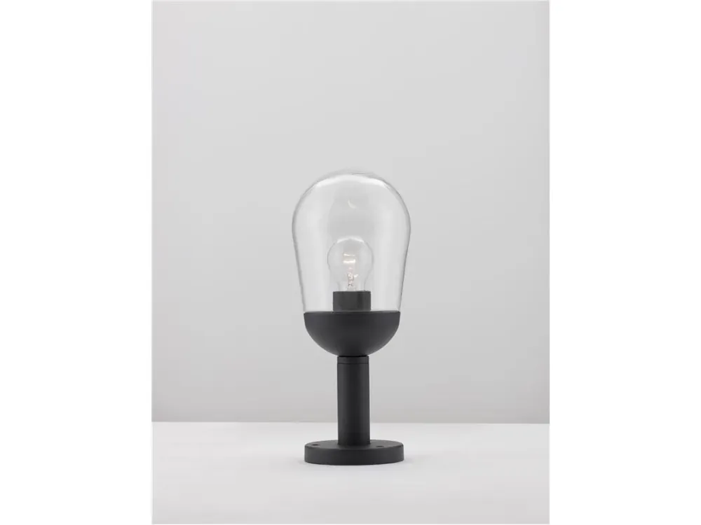 Dokud Zásoby Vydrží Venkovní sloupkové svítidlo OMIKA tmavě šedý hliník a čiré sklo E27 1x12W 220-240V bez žárovky IP54 - NOVA LUCE