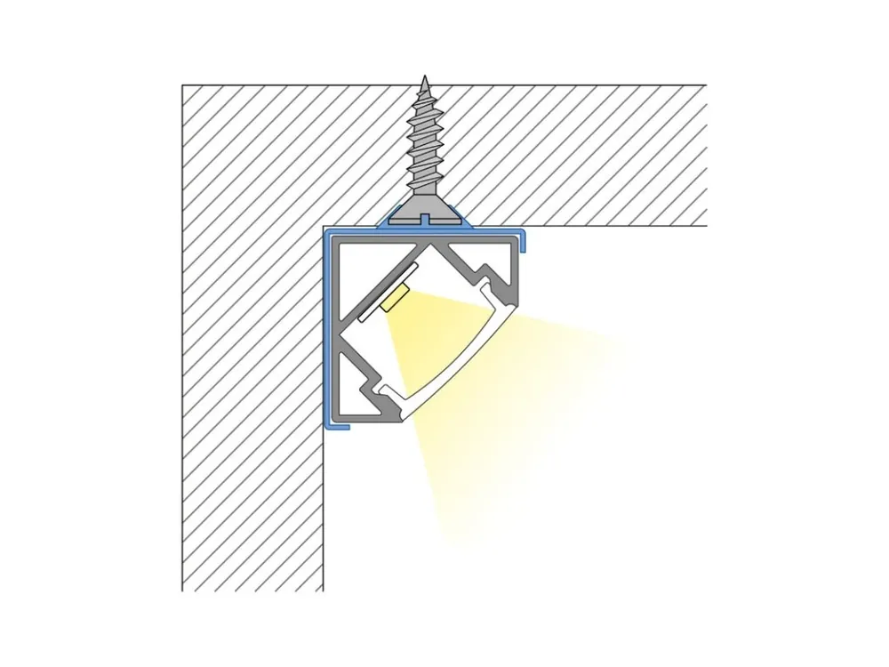 Rohový hliníkový profil RT2 18x18 mm včetně čirého difuzoru 200cm Top Prodej