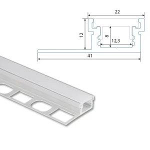 Hit Sezóny Hliníkový profil DA pro obklady a dlažbu 41x13mm, včetně mléčného difuzoru, 200cm
