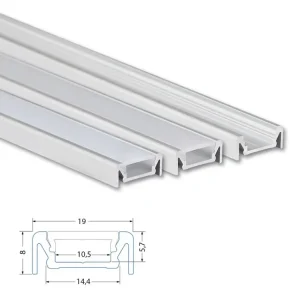 Přisazený hliníkový profil PE, 19x8mm, vč. matného difuzoru, 200cm Nejprodávanější