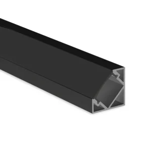 Rohový hliníkový profil RT2 černý, 18x18mm, včetně černého difuzoru, 200cm Pouze Dnes