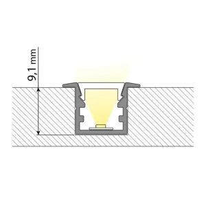 Vestavný hliníkový profil VG černý, 15x10mm, včetně černého difuzoru, 200cm Ověřený