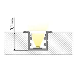 Nejlepší Volba Vestavný hliníkový profil VG, 15x10mm, vč. mléčného difuzoru, 200cm