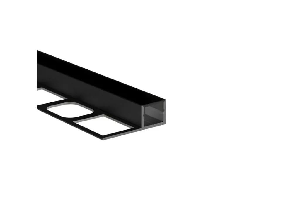 Ověřený Hliníkový profil pro obklady a dlažbu černý DP 33x11mm včetně mléčného difuzoru 200cm
