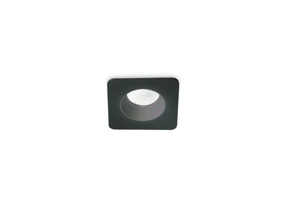 LED Stropní zápustné bodové svítidlo Ideal Lux ROOM-65 SQUARE BK 252056 8W 800lm 3000K IP65 10cm hranaté černé - IDEALLUX Rychlé Dodání