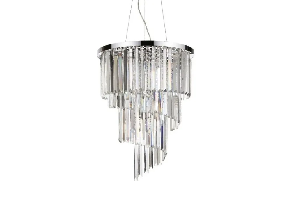 Akční Cena Závěsné svítidlo Ideal Lux Carlton SP12 cromo 166247 50cm chromové E14 12x40W - IDEALLUX